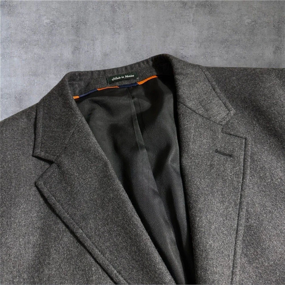 J.CREW Vintage Mens 42R Gray Wool Blazer Sport Coat 3 Button Jacket 1 Vent
